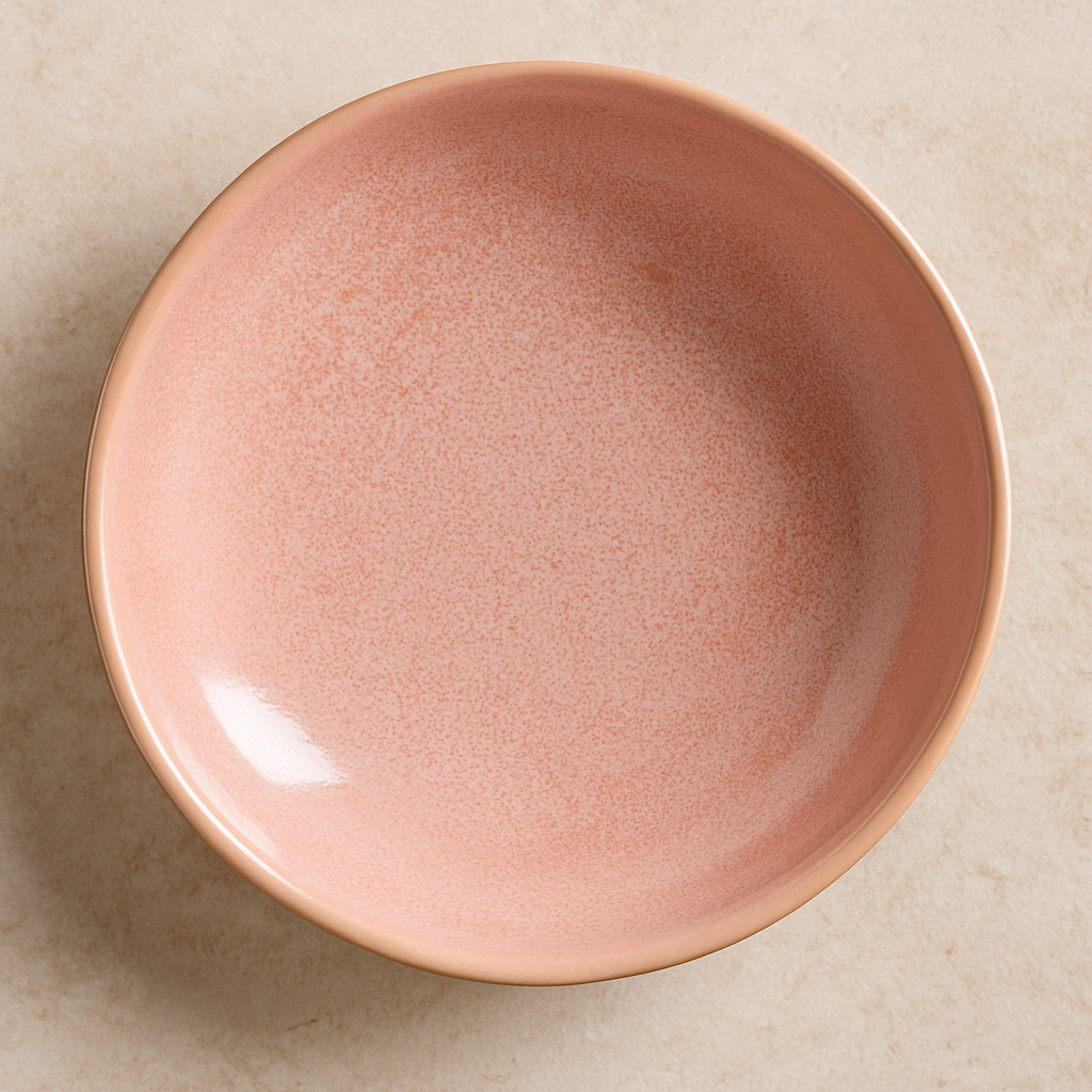 Prato Fundo de Cerâmica Bio Litchi Rosa 22 cm