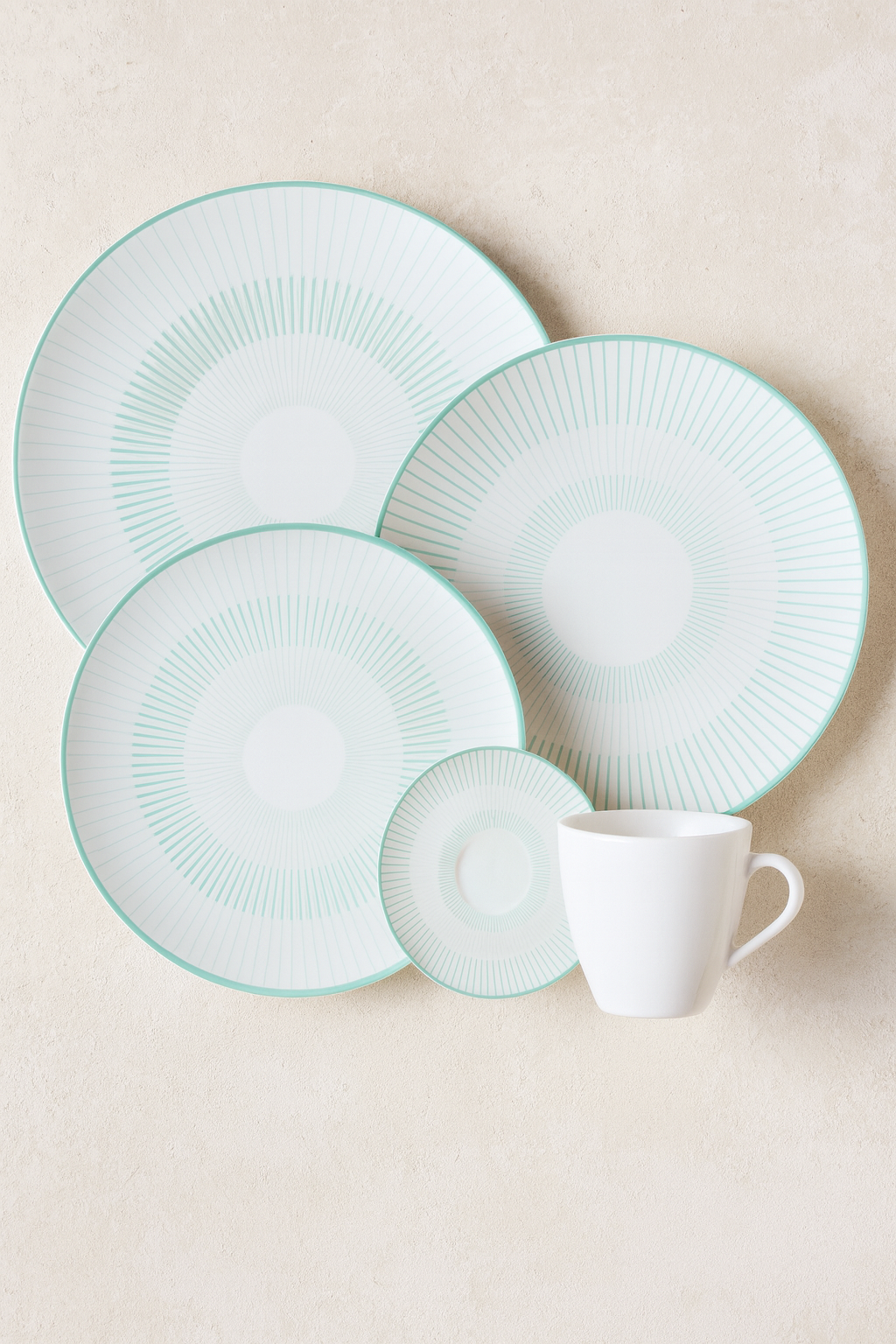 Aparelho de Jantar de Porcelana Lineare Verde 20 Peças