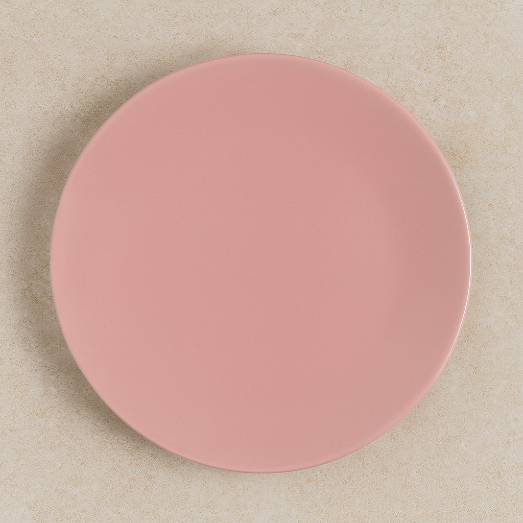 Prato de Cerâmica Raso Charlot Rosa 27 cm