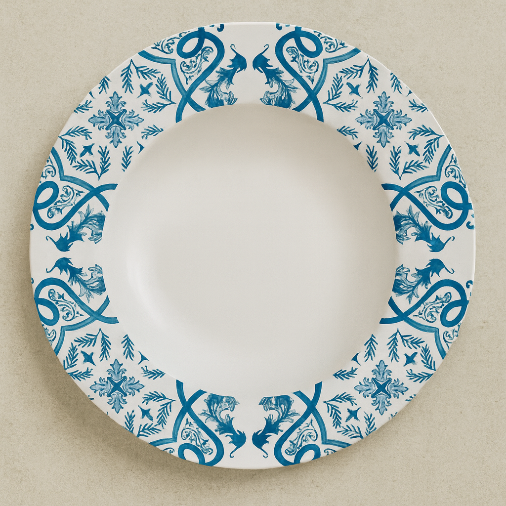 Prato de Porcelana Raso Algarve Azul 28 cm