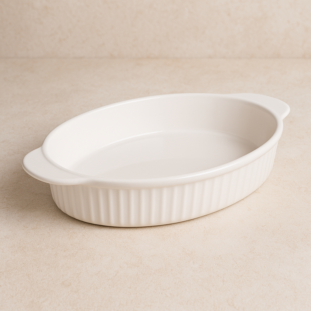 Travessa de cerâmica Sandy oval 30x20 cm branca
