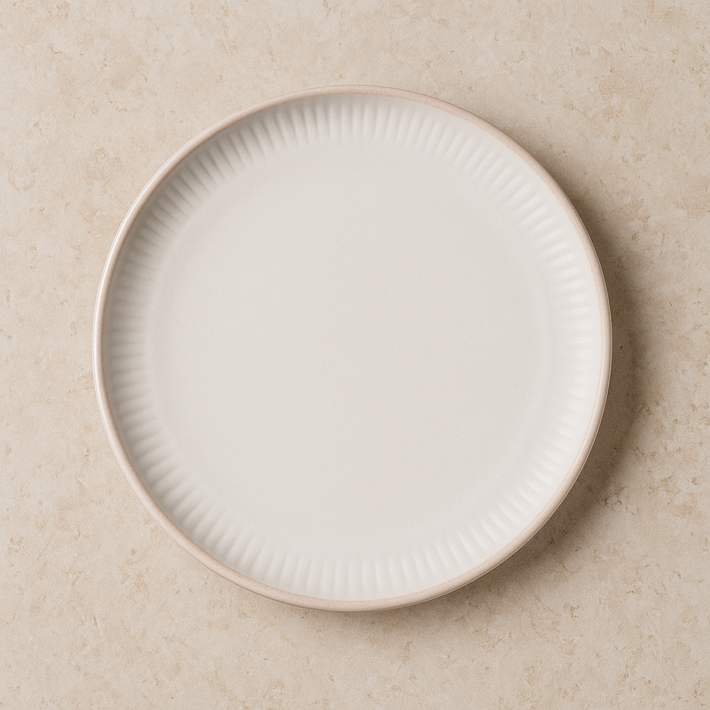 Prato de Sobremesa Biseaute Cerâmica 20x20 cm Branco