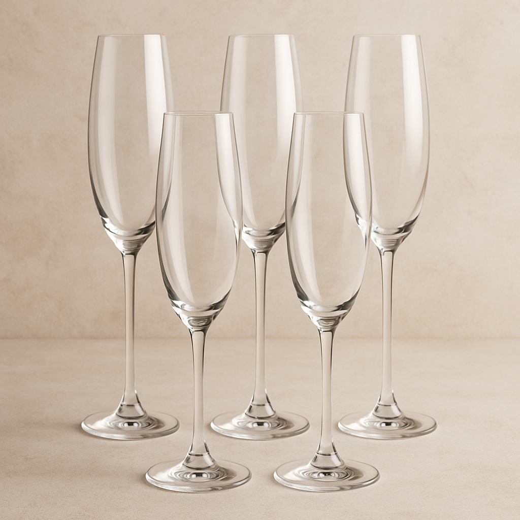 Jogo de Taças de Cristal Bohemia Gastro Champanhe 220 ml – 6 Peças