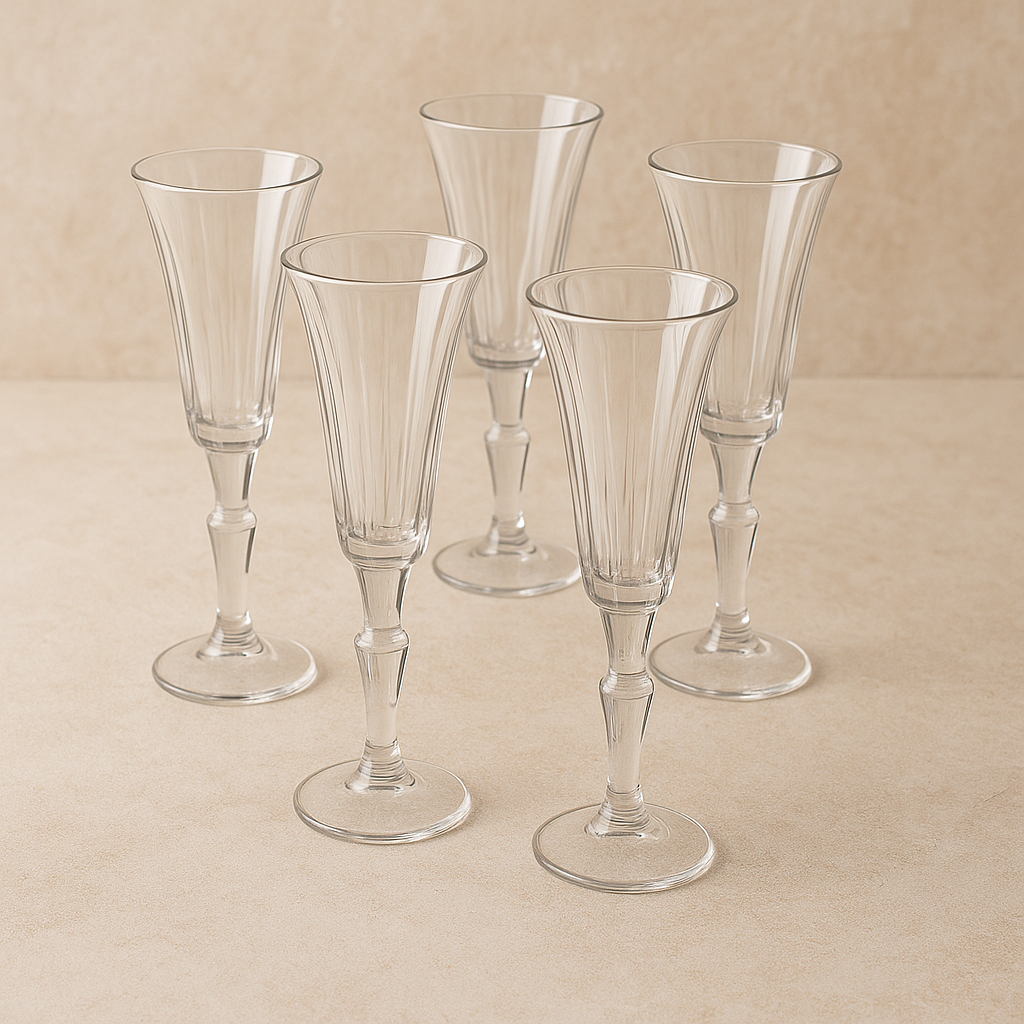 Jogo de Taças de Vidro Jennie Champanhe 160ml 6 Peças