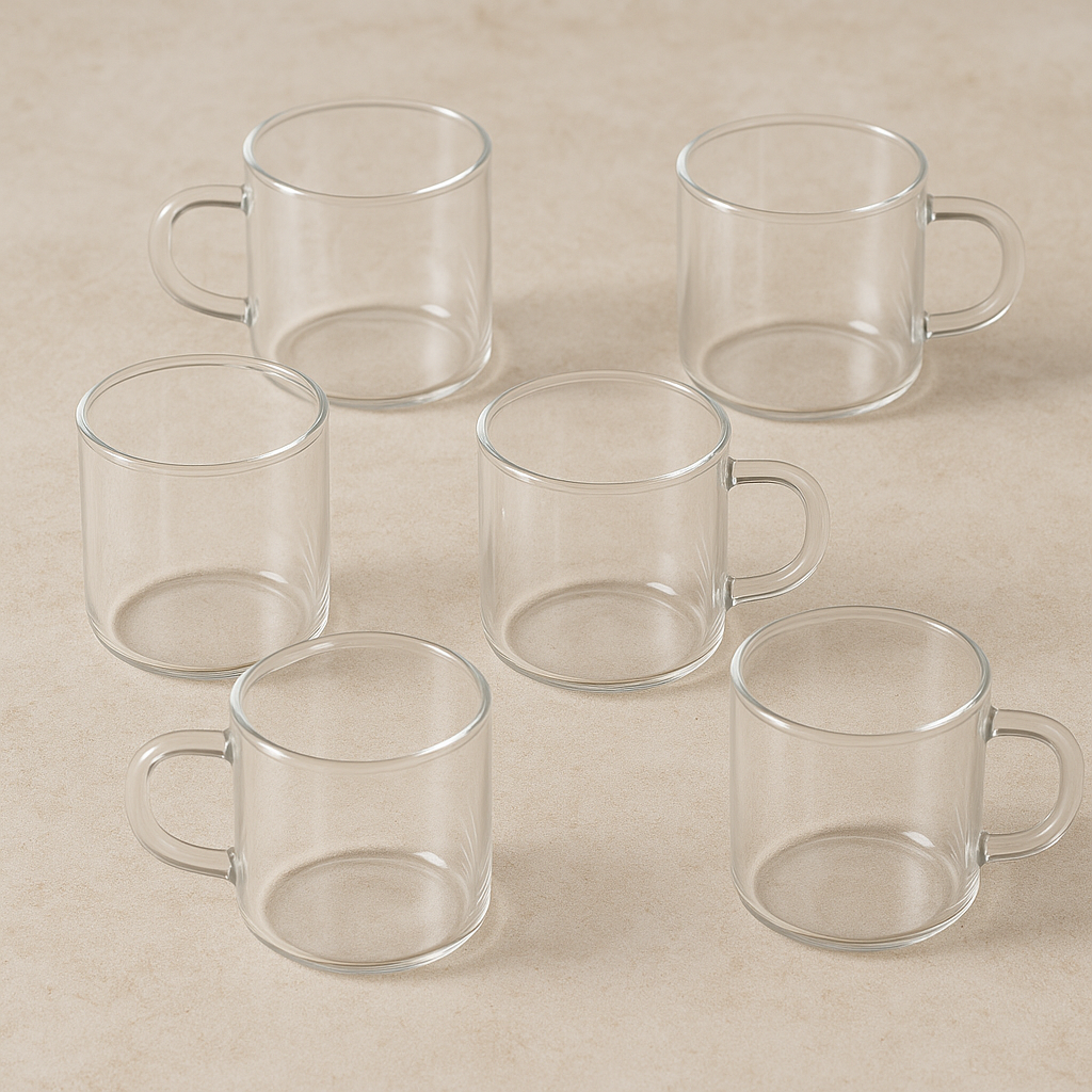 Jogo de Xícaras de Vidro Café 120ml 6 Peças