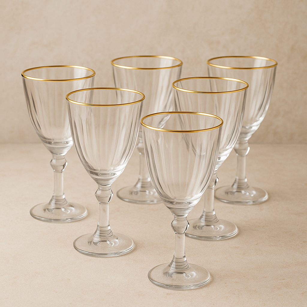 Jogo de Taças Dominic 275 ml Transparente e Dourado