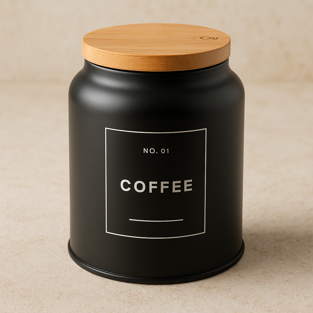 Pote de Metal Sense Coffee Preto 11x14 cm – OU