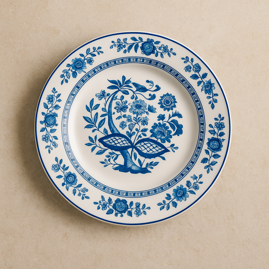 Prato de Porcelana Fundo Dulce 23 cm