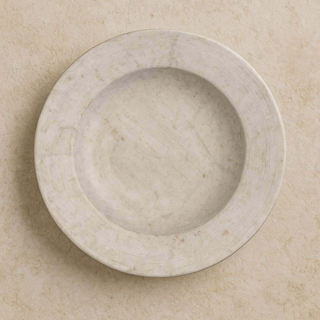Prato de Porcelana Fundo Travertino Bege 23 cm