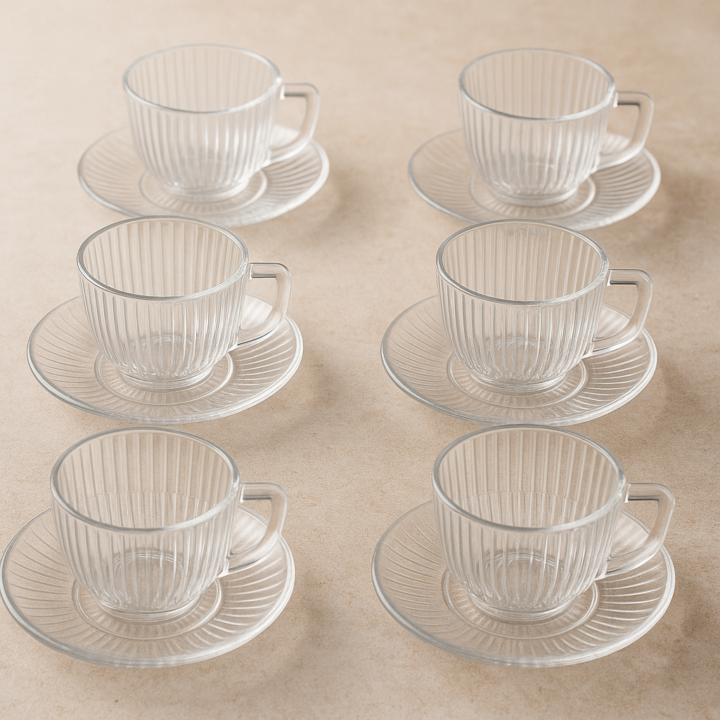 Jogo de Xícaras de Vidro para Café Graffiato 90 ml 12 peças