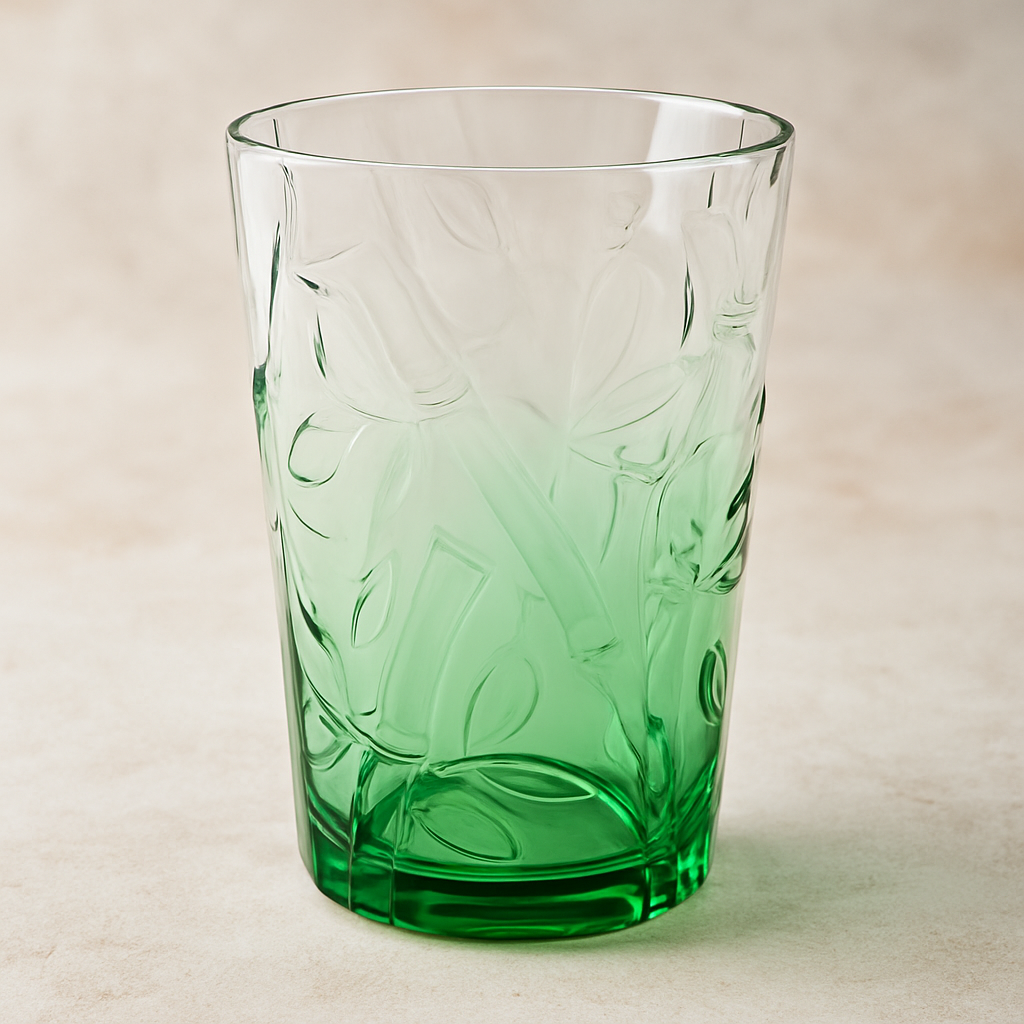 Copo Longo em Acrílico Bambu Verde 420ml