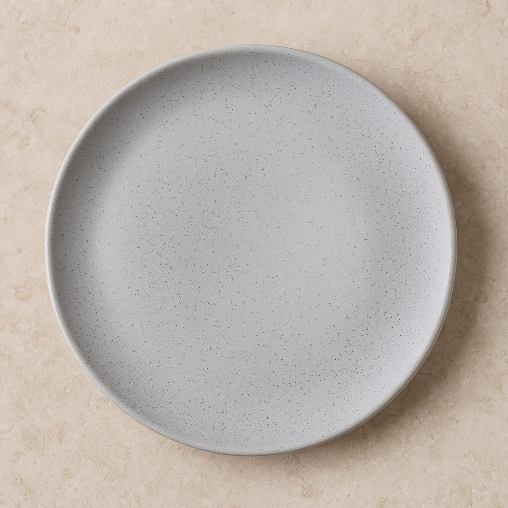 Prato de cerâmica de sobremesa Mist cinza matte 21 cm