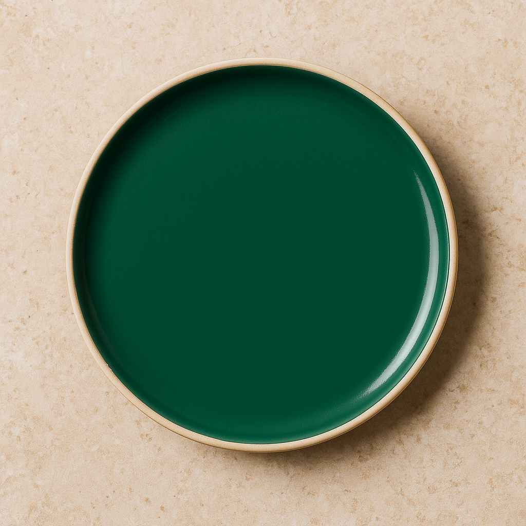 Prato de Cerâmica de Sobremesa Vivant Verde 21 cm