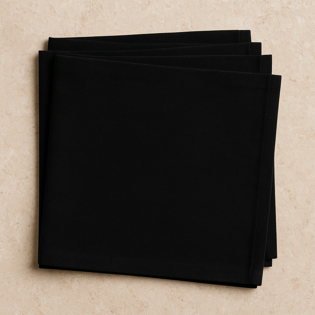 Guardanapo de Algodão Home Preto – 45 cm (04 peças)