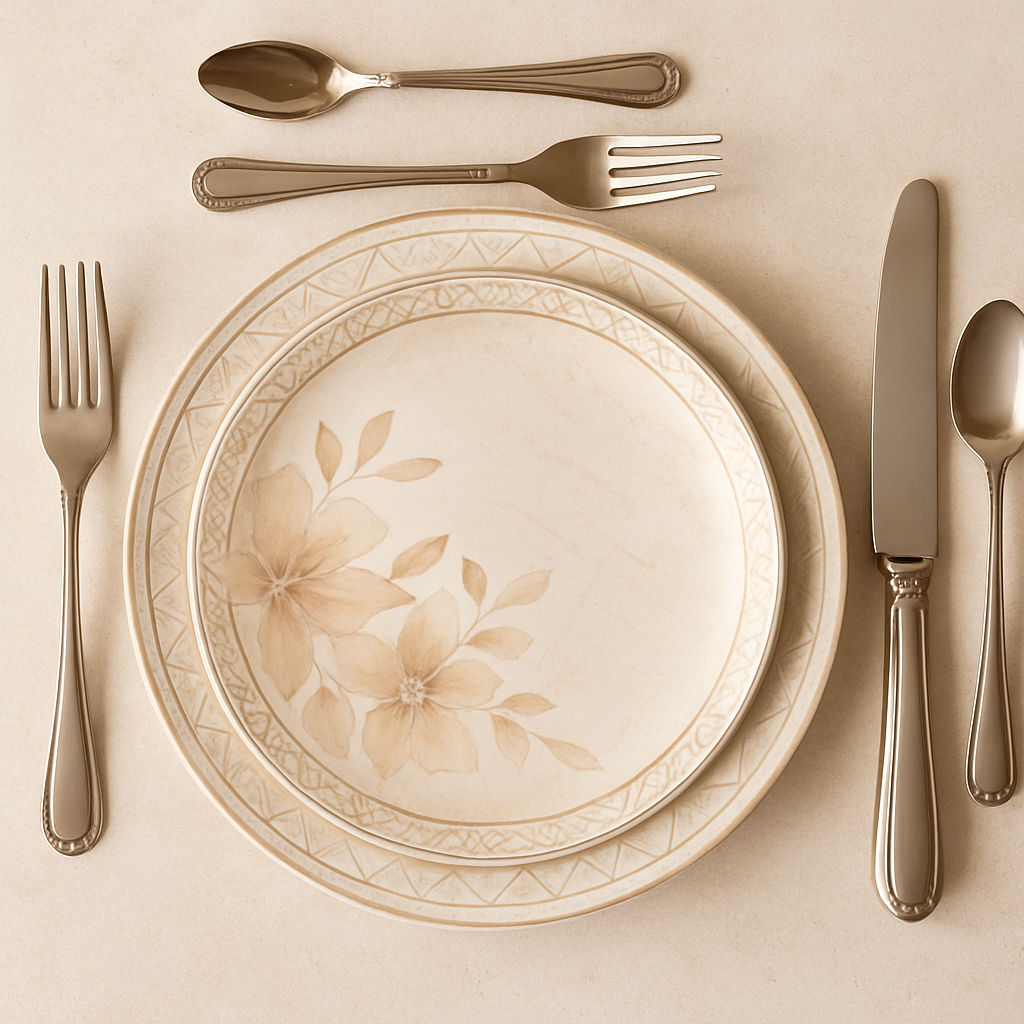 Prato de Sobremesa Cerâmica Magnólia Bege 20 cm