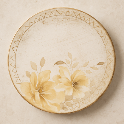 Prato de Sobremesa Cerâmica Magnólia Bege 20 cm