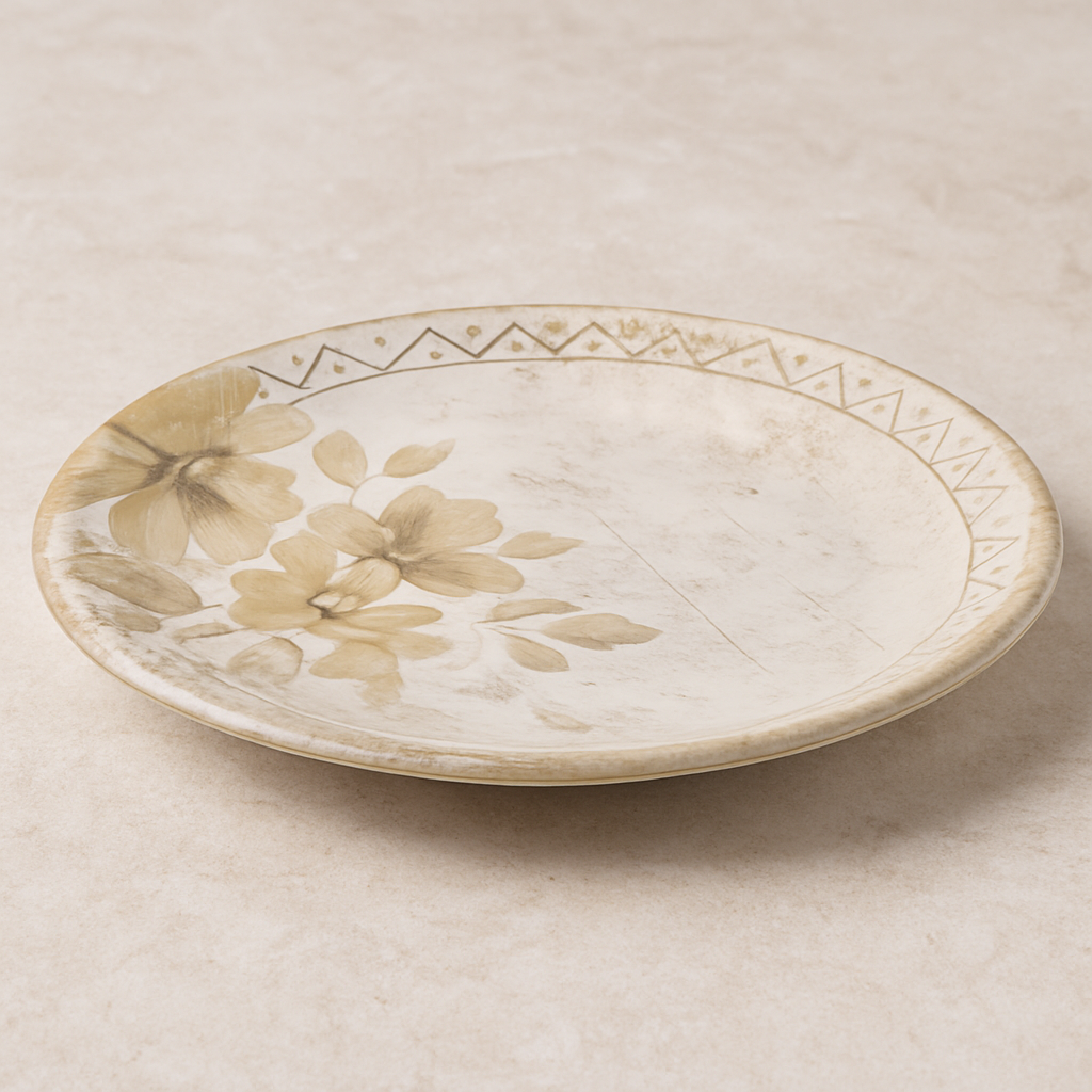Prato de Sobremesa Cerâmica Magnólia Bege 20 cm