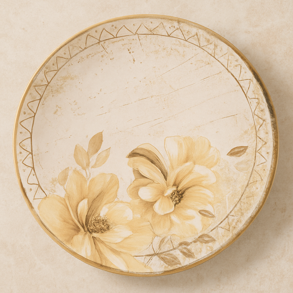 Prato de Sobremesa Cerâmica Magnólia Bege 20 cm