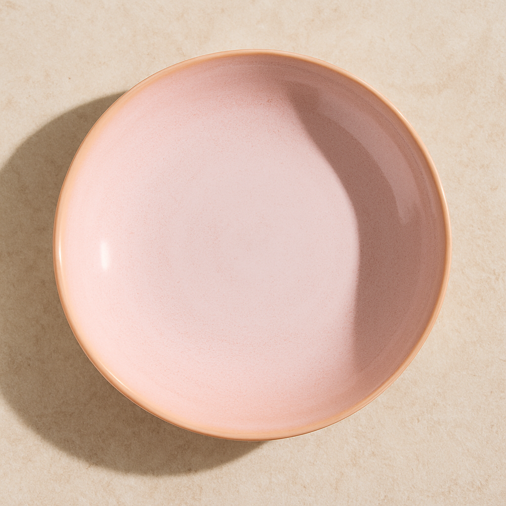 Prato Fundo de Cerâmica Bio Litchi Rosa 22 cm