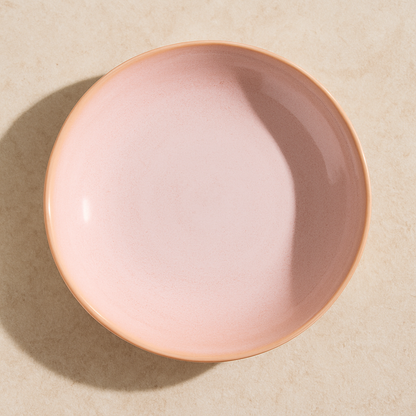 Prato Fundo de Cerâmica Bio Litchi Rosa 22 cm