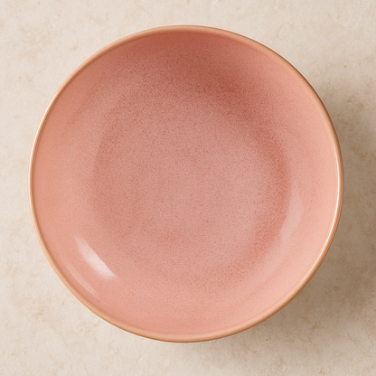 Prato Fundo de Cerâmica Bio Litchi Rosa 22 cm