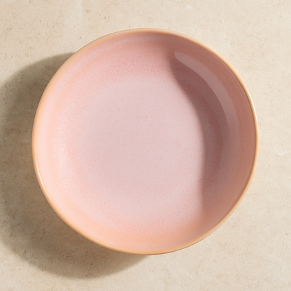 Prato Fundo de Cerâmica Bio Litchi Rosa 22 cm