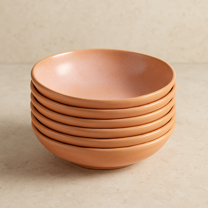 Prato Fundo de Cerâmica Bio Litchi Rosa 22 cm