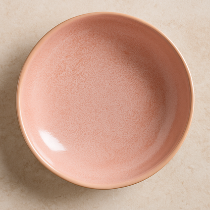 Prato Fundo de Cerâmica Bio Litchi Rosa 22 cm