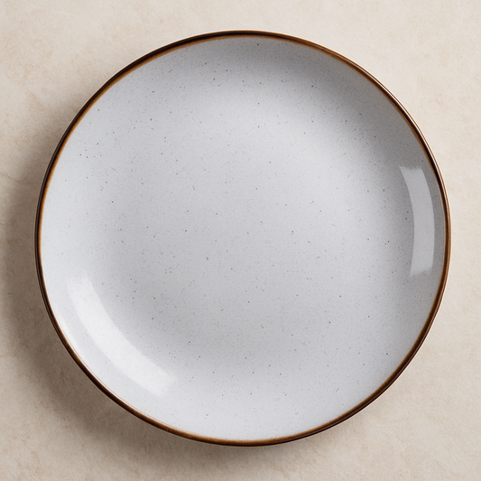 Prato de Porcelana Fundo Canyon Branco 21 cm