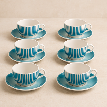 Jogo de Xícaras de Porcelana Acqua Chá 160ml 12 Peças