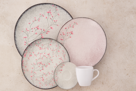 Aparelho de Jantar Porcelana Floralis Branco 20 peças