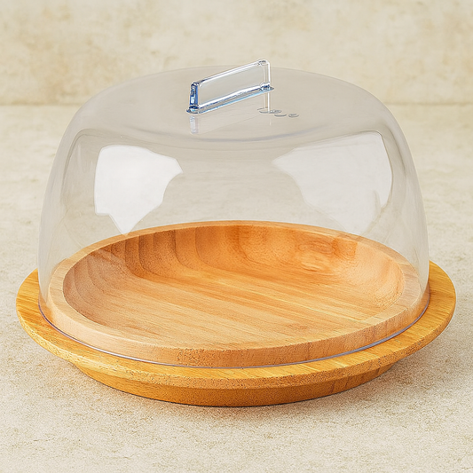 Porta queijo de bambu sense natural 16x10 cm