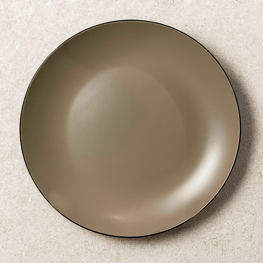 Prato de Cerâmica Raso Adorn Bege 27 cm