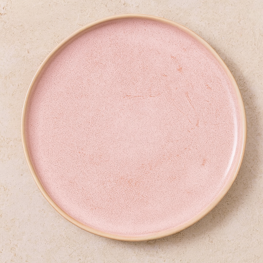 Prato de Cerâmica Raso Bio Litchi Rosa 27 cm