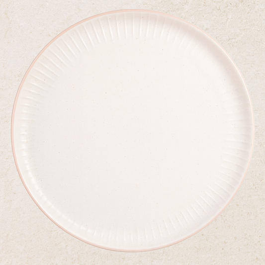 Prato de Cerâmica Raso Biseaute Branco 26x26 cm