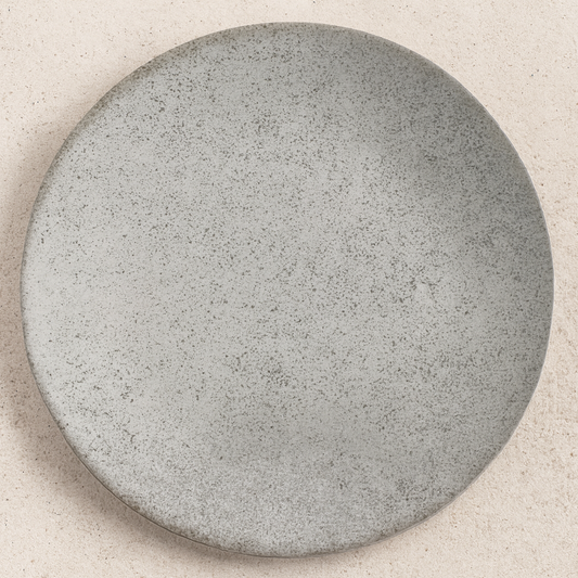 Prato de Cerâmica Raso Coup Concrete Cinza 29 cm