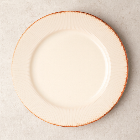Prato de Cerâmica Raso Linear Branco 27 cm