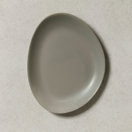 Prato de Cerâmica Raso Noli Cinza 29cm