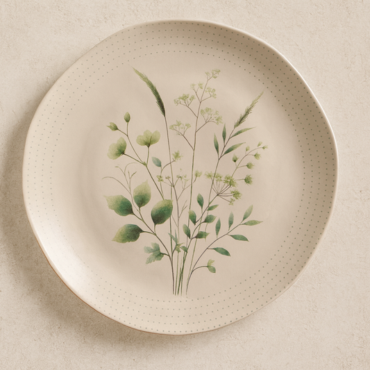 Prato de Cerâmica Raso Orgânico Ammi 27 cm