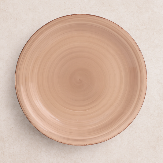 Prato de Cerâmica Raso Sphere Marrom 28 cm