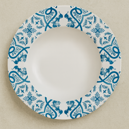 Prato de Porcelana Raso Algarve Azul 28 cm