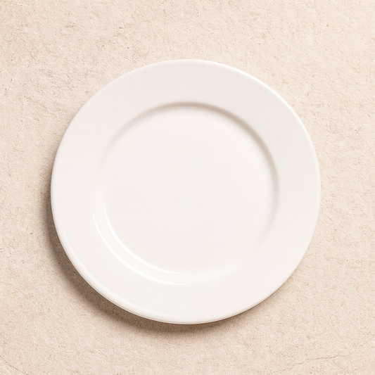 Prato de Vidro Raso Opalino Branco 26 cm
