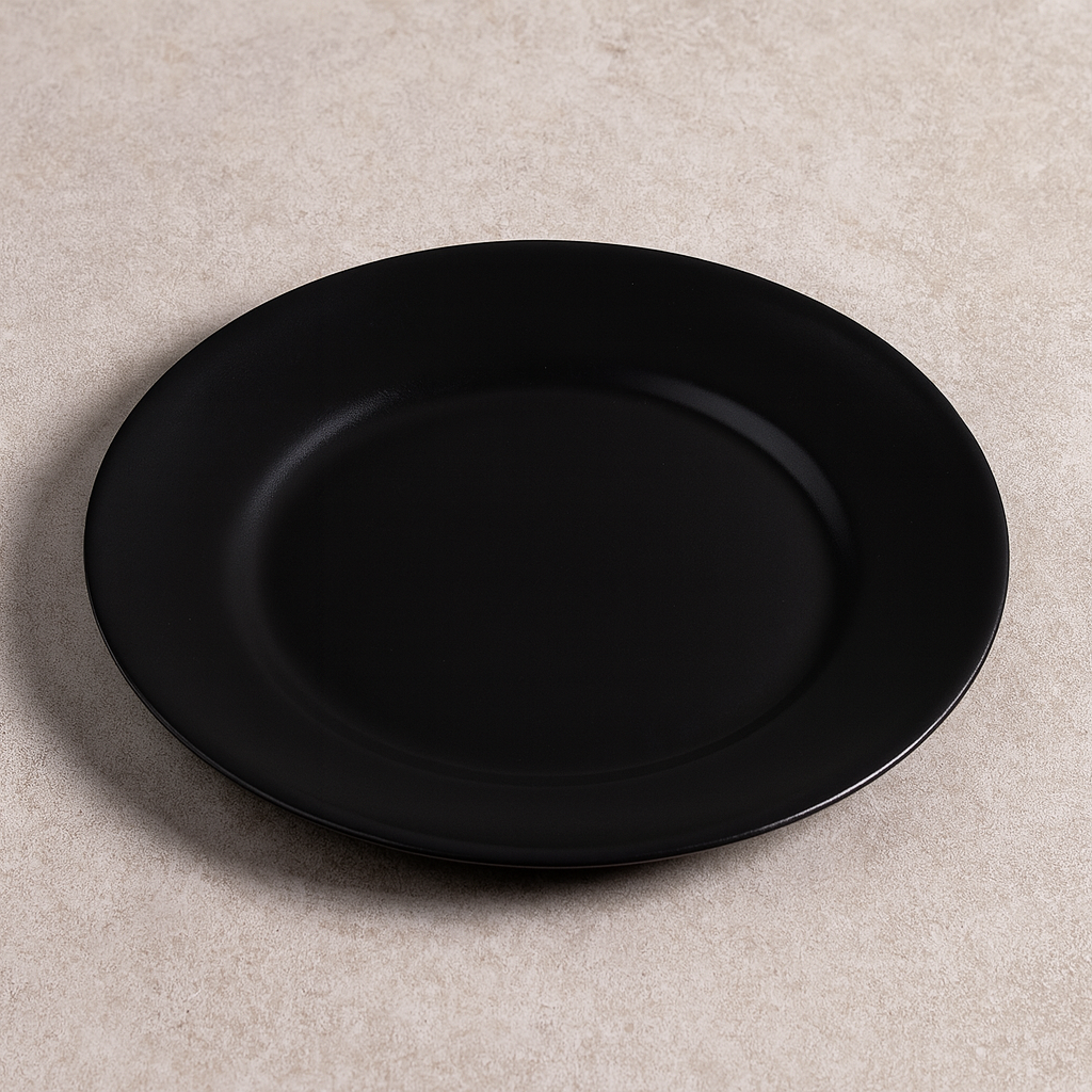 Prato de vidro opalino raso Flare preto 27 cm