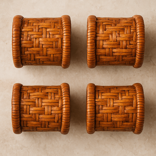 Argolas para Guardanapo de Rattan Caramelo – 04 peças
