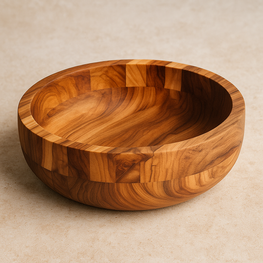 Bowl em Madeira Teca Marrom Monchelato – 24 cm