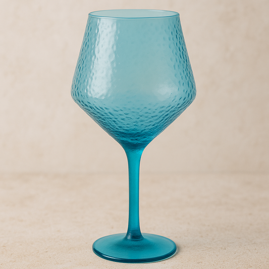 Taça de Acrílico para Vinho Bolhas Azul 530 ml