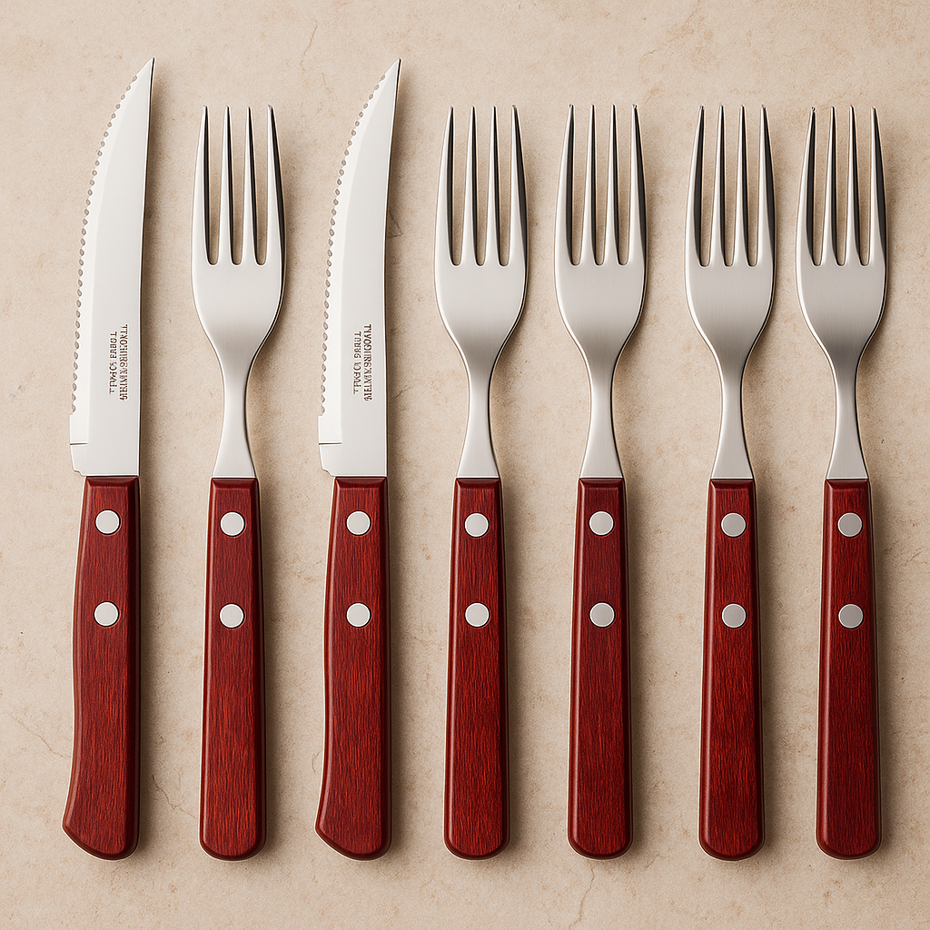 Jogo de Talheres Polywood para Churrasco 12 Peças