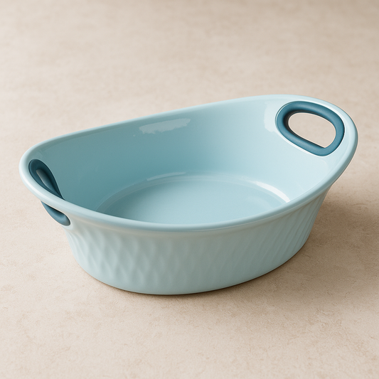 Travessa de cerâmica oval Alpe 16x11 cm cinza