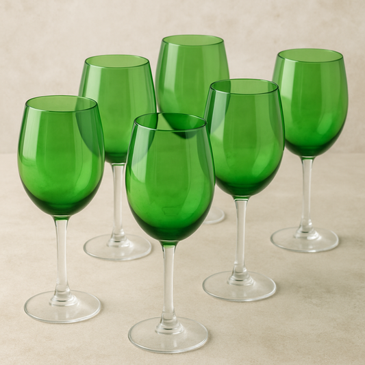 Jogo de Taças de Cristal Bohemia Gastro para Água Verde