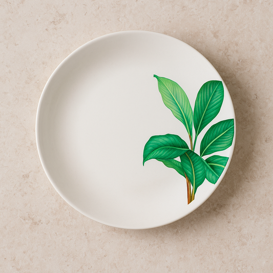 Prato de porcelana fundo Graziela branco 21 cm